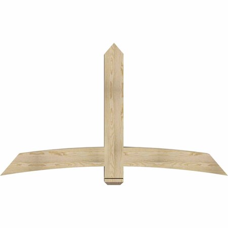 Ekena Millwork Bellingham Rough Sawn Timber Gable Bracket, Douglas Fir, 72"W x 42"H x 6"D x 6"F, 14/12 Pitch GBW072X42X0606BEL00RDF